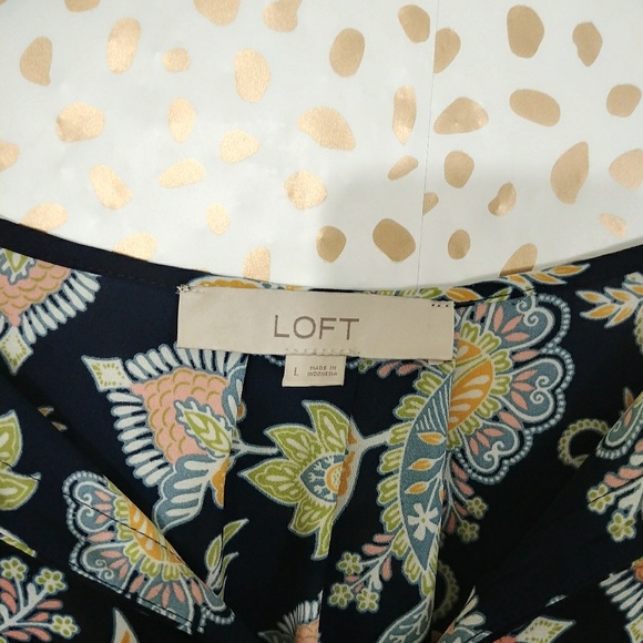 SALE❗Loft Floral Paisley Bell Cuff Blouse Large - Picture 5 of 5